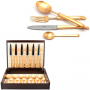 Cutipol Набор столовых приборов CARRE GOLD матовый 24 пр.  (9132)