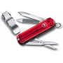 Victorinox швейцарский нож перочинный Nail Clip 65мм 8 функций красный полупрозрачный (0.6463.T)